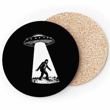 Discover Bigfoot UFO Coasters Sasquatch Alien Abduction