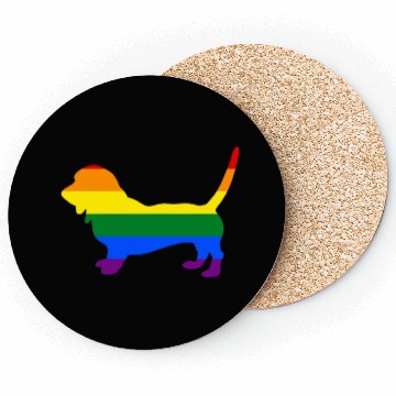 Discover Gay Pride Dog Basset Hound Rainbow Gay Pride Flag Coasters