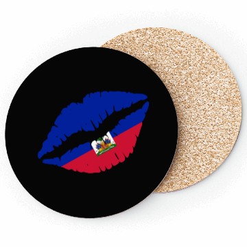 Discover Haiti Kiss Flag Club Soccer Gift Idea Birthday Coasters