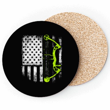 Discover Archery Compound Bow USA Flag Coasters