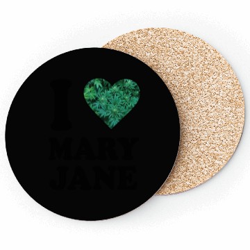 Discover I love mary jane weed hanf 420 gift ganja cannabis Coasters