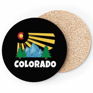 Discover Native Colorado Gifts CO State Flag Sunrise Coasters