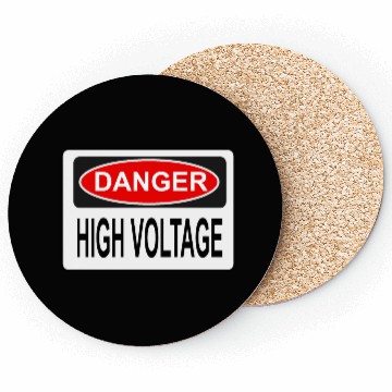 Discover Danger High Voltage Electric Shock Warning Coasters