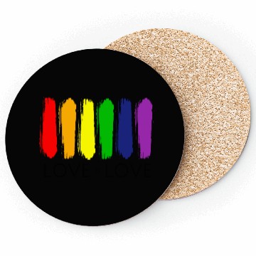 Discover Love is Love Painting Rainbow LGBT Gay Pride Coasters