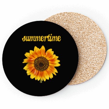 Discover summertime - big sunflower blossom Coasters