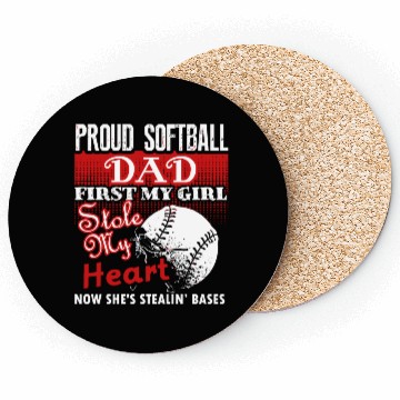 Discover Softball - softball dad s - proud softball dad Coasters