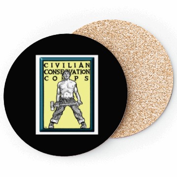 Discover Civilian Conservation Corps Coasters Woodman ship 1940s CCC Gift Coasters