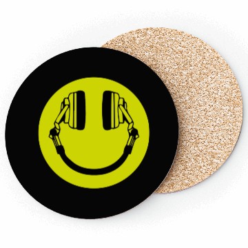 Discover Headphone Smiley Acid House Cans MUSIC RAVE WEED D Coasters