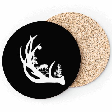 Discover Deer Antler with Buck forest Coasters