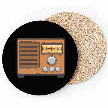 Discover radio retro vintage sound gift present Coasters