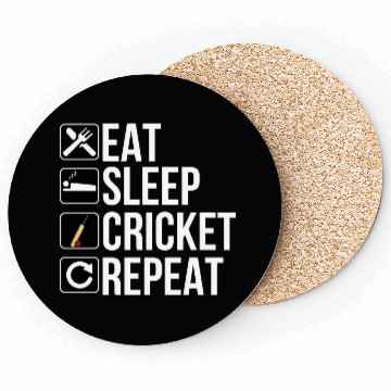 Discover Cricket Player Gift - Eat Sleep Cricket Repeat Coasters