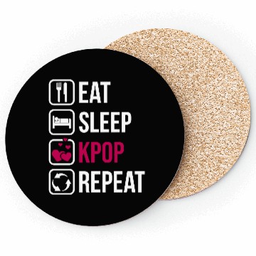 Discover Eat Sleep KPOP Repeat Coasters