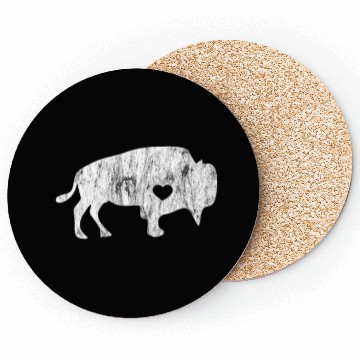 Discover White Raging Buffalo Distressed Coasters I Love