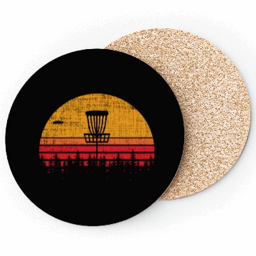Discover Vintage Distressed Retro Frisbee Disc Golf Coasters