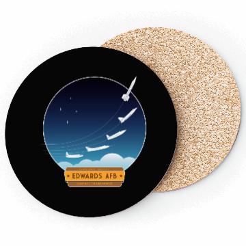 Discover Edwards Air Force Base - yellow and brown logo Coasters