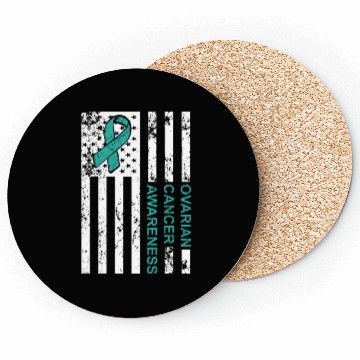 Discover USA Flag Ovarian Cancer Awareness Coasters
