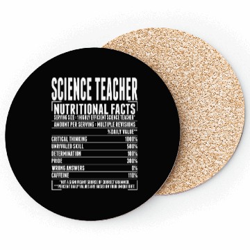 Discover Science Teacher Nutritional Facts Coasters