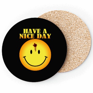 Discover smiley face bullet hole Coasters