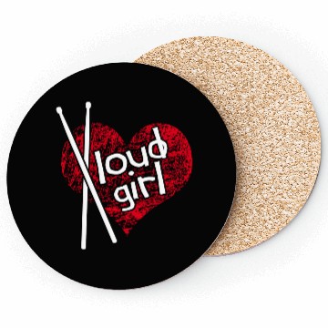 Discover Loud Girl. Drummer Girl Coasters