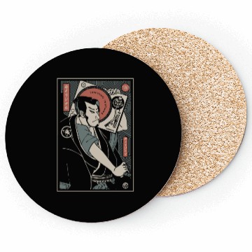 Discover samurai original country tranditional japanese Coasters