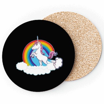 Discover Rainbow Unicorn Love Coasters