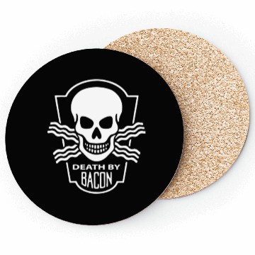 Discover Death By Bacon Funny Skull Coasters