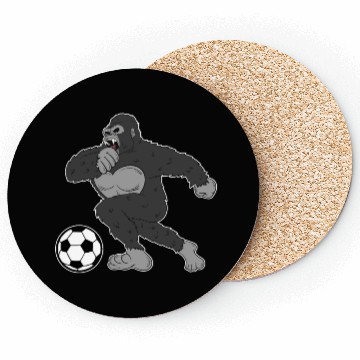 Discover Gorilla Mokey Ape Soccer Player Gift & Present Coasters