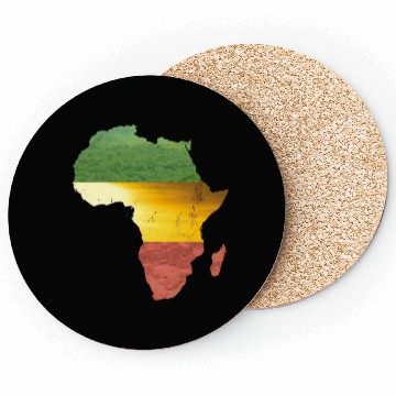 Discover Africa - red, gold and green Coasters