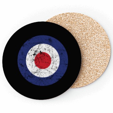 Discover Distressed Target Bullseye British RAF Roundel Coasters