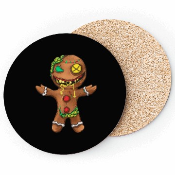 Discover Zombie Christmas Gingerbread Man Funny Holiday Coasters