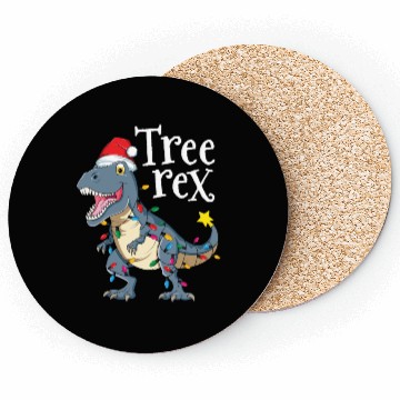 Discover Tree Rex Dinosaur Christmas Coasters Boy Kid Men
