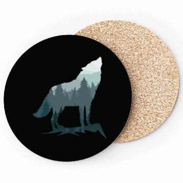 Discover Lone Wolf Survives The Mountain Silhouette Art Coasters