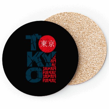 Discover Tokyo japan Coasters stamp lettering.