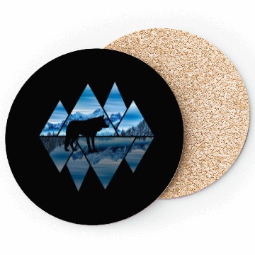Discover wolf mountains nature lover ice Coasters