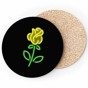 Discover Neon Rose - Yellow Coasters