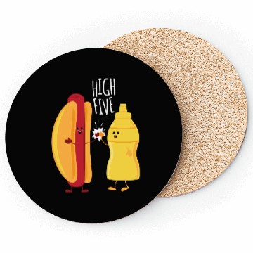 Discover HOT DOG & MUSTARD HIGH FIVE Coasters