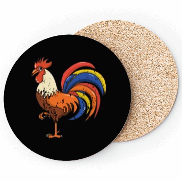 Discover Retro Vintage Grunge Style Rooster Coasters