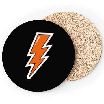 Discover Lightning Bolt, orange lightning, electric Coasters