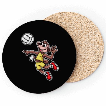 Discover Volleyball Monkey Sport Handball Active Sport Coasters