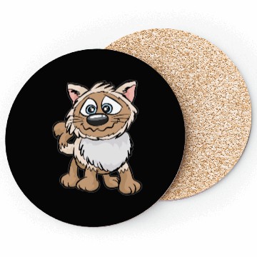 Discover WEIRD CAT Crazy Mad funny Cartoon Comic Gift Coasters
