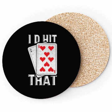 Discover I'd Hit That Gambling Poker Blackjack Cards Gift Coasters