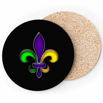 Discover Fleur De Lis Mardi Gras Glossy Lily Coasters