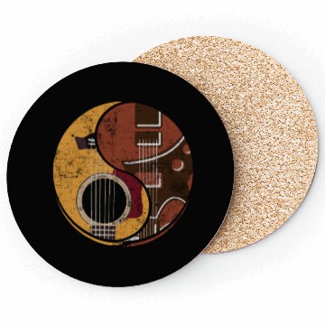 Discover Guitar Ying Yang Music Guitar Player Gift Coasters