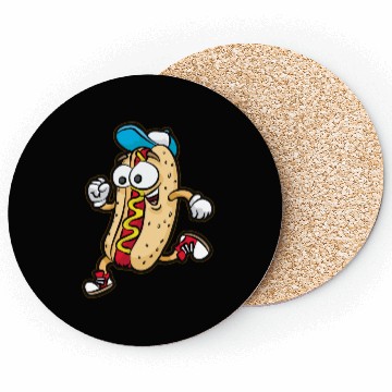 Discover Happy RUNNING HOTDOG BUN Fast Food Marathon Coasters