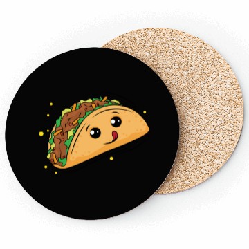 Discover Delicious Taco Cartoon Coasters