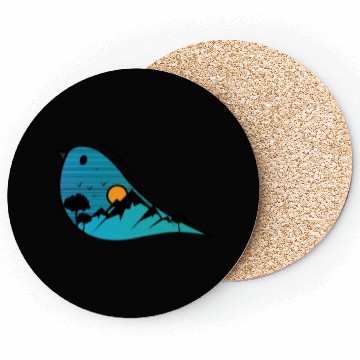 Discover Blue Bird Nature Cartoon Coasters