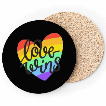 Discover Love Wins LGBT Pride Rainbow Heart CSD Coasters Coasters