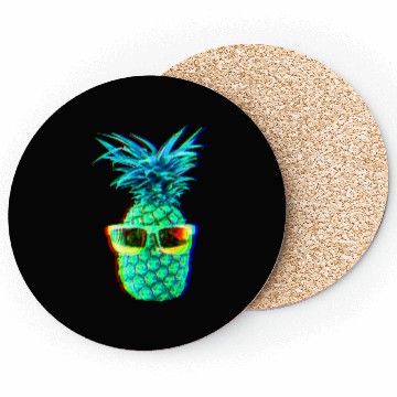 Discover EDM Pineapple EDM Trippy Neon Rave Coasters