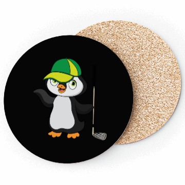 Discover Cute golf penguin Coasters design for kids
