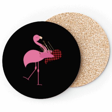 Discover Cute Pink Flamingo Playing Bagpipes Musician Gift Coasters